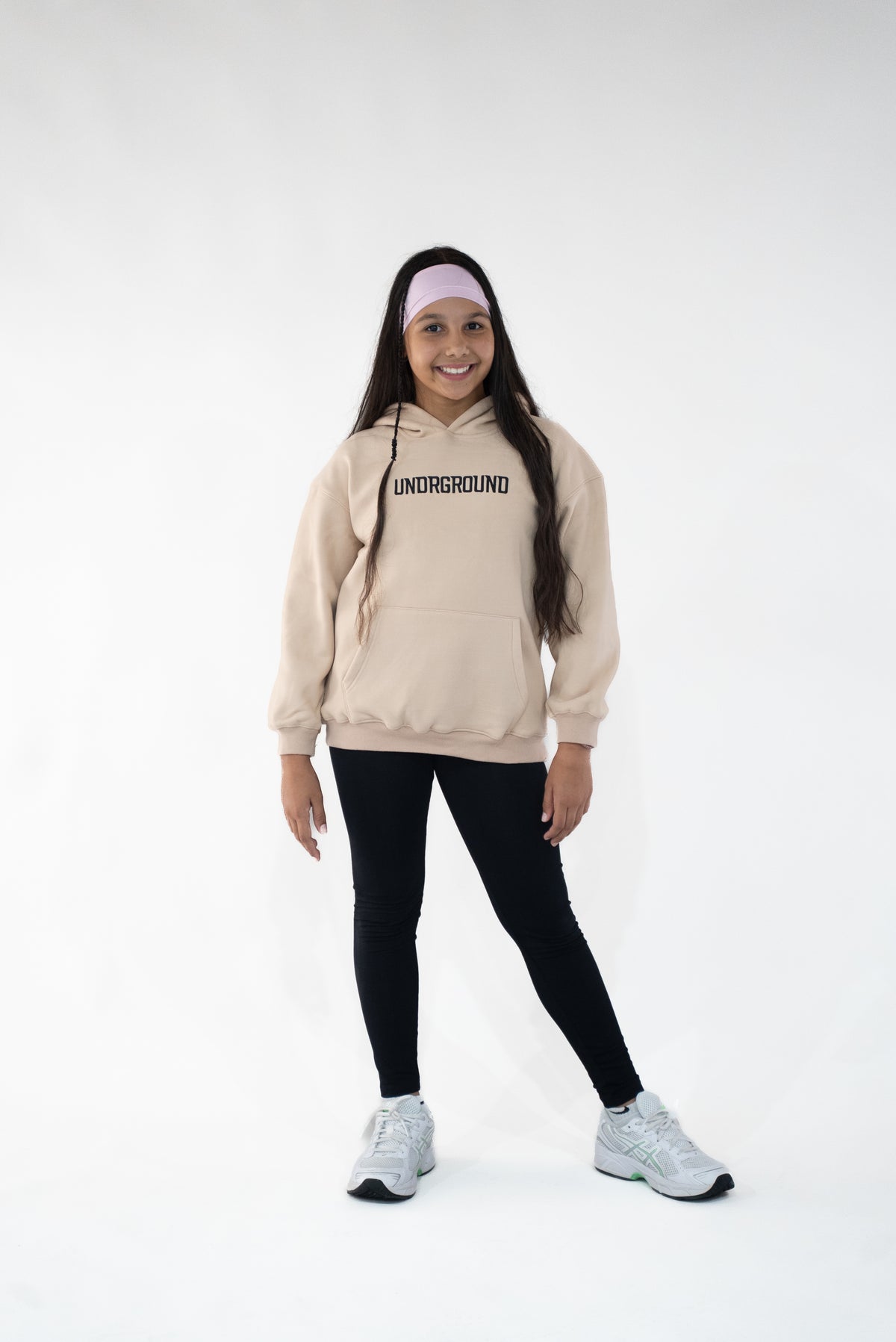 Kids Tan/Black " Moving In Silence " hoodie