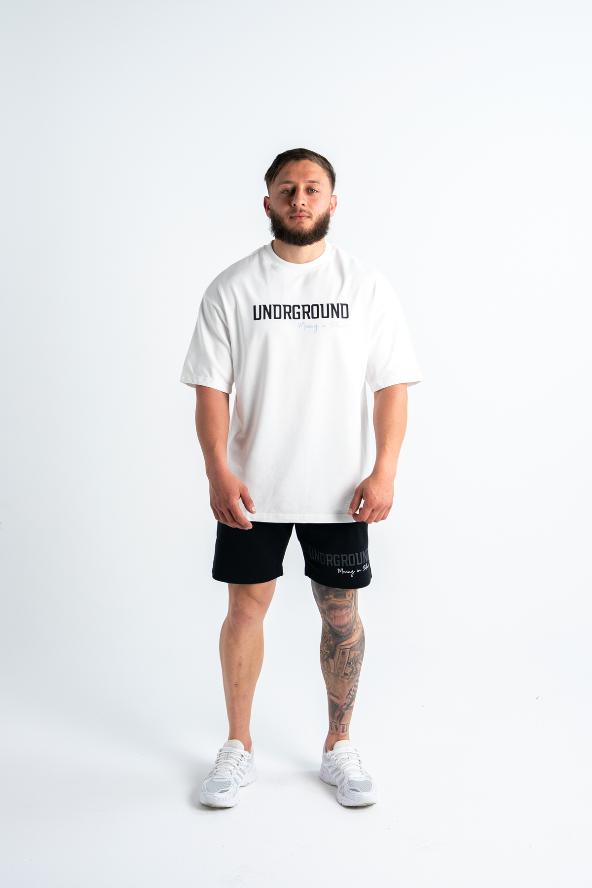 MOVING IN SILENCE TEE x SNOW/BLUE
