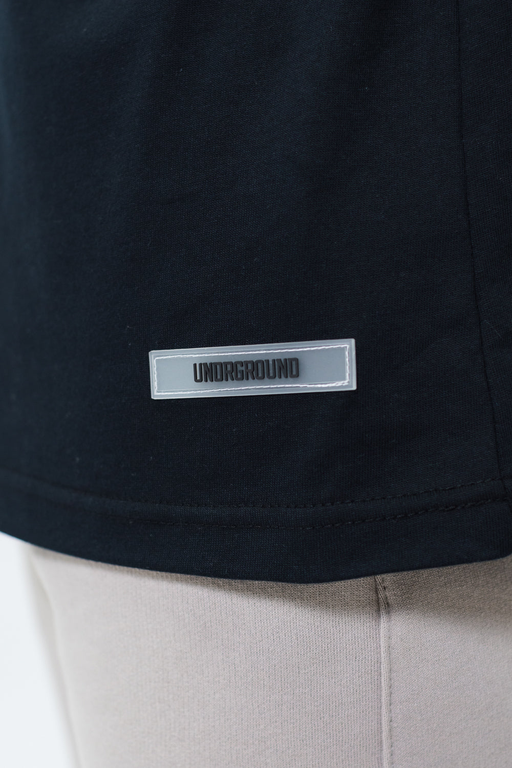 Black Double Print Box Fit Tee