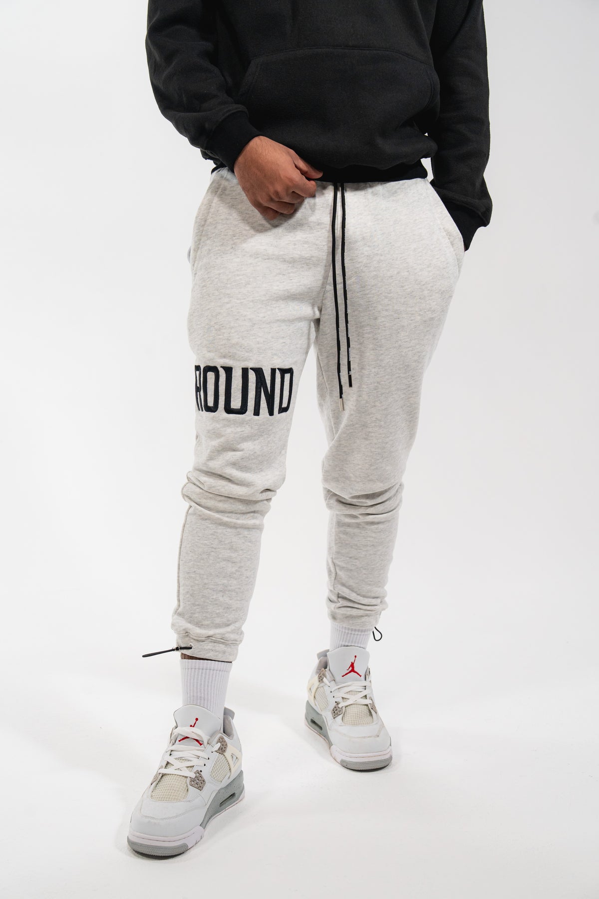 Grey 3D Embroidered Trackpants