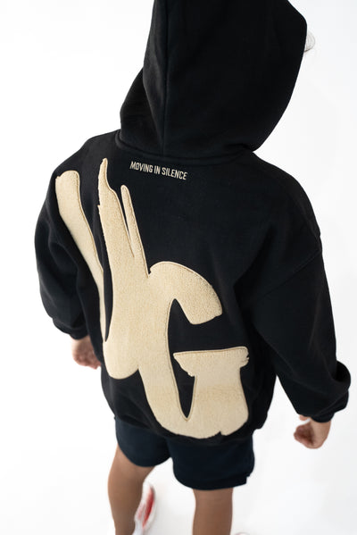Kids Black/Tan Hoodie "Moving In Silence " Collection