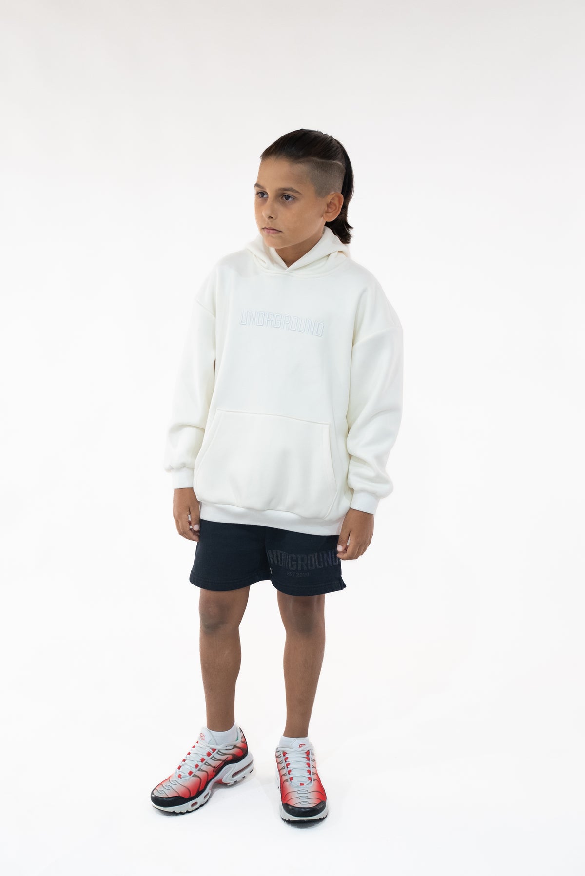 Kids White/Cream " Moving In Silence " Hoodie