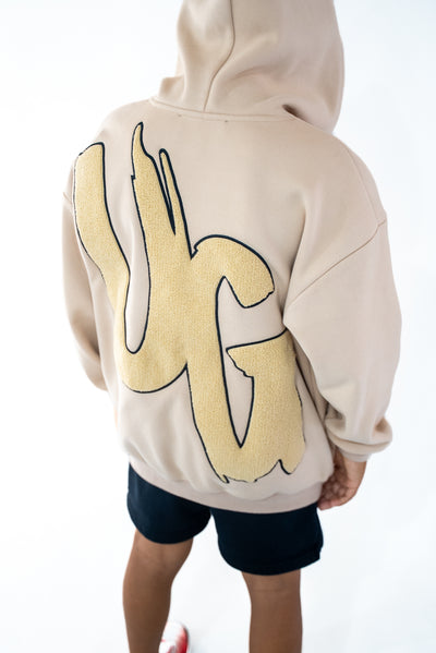 Kids Tan/Black " Moving In Silence " hoodie