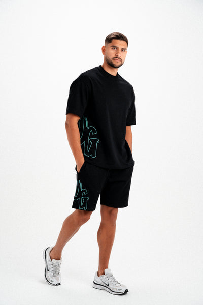 CODE OF SILENCE TEE- (BLACK/TIFFANY)