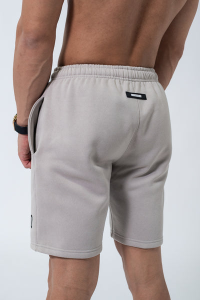 Taupe Double Print Cotton Shorts