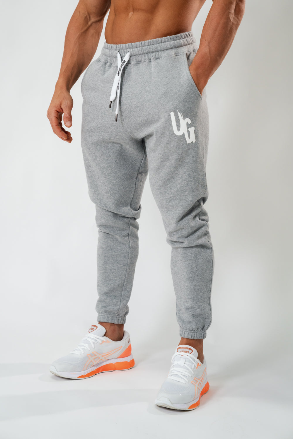 Grey Puff Print Joggers