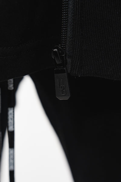 Black 3D Embroidered Trackpants