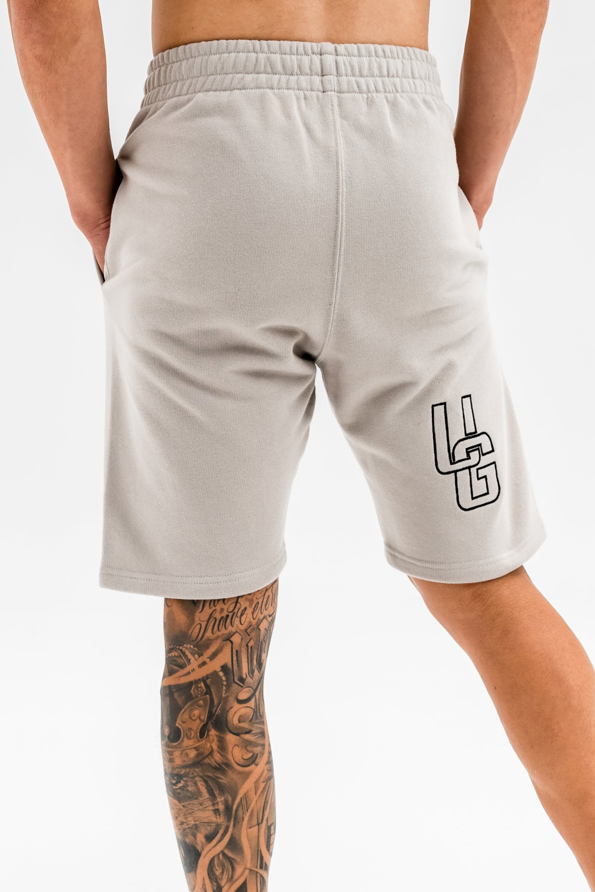 Cotton Shorts x Taupe/Black